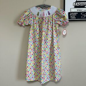 NWT Southern Tots Smocked Easter Spring Peeps Bunny Dress size 6